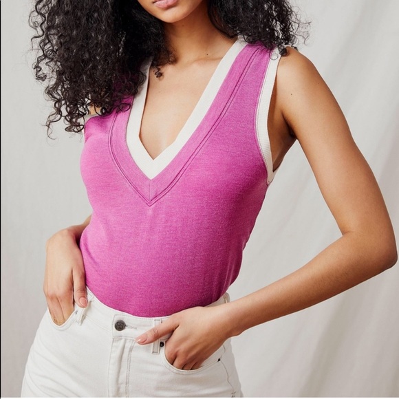 NWT Intimately Free People Cozy Cool Girl Dragonfruit Bodysuit Size M - Picture 2 of 9